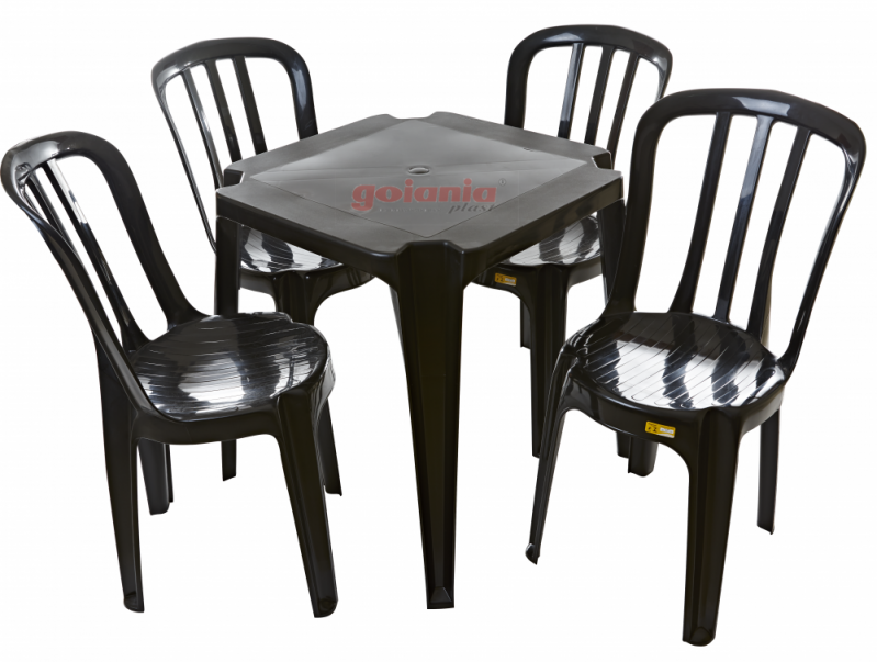 Conjunto de Mesa e Cadeiras de Plástico para Jardim
